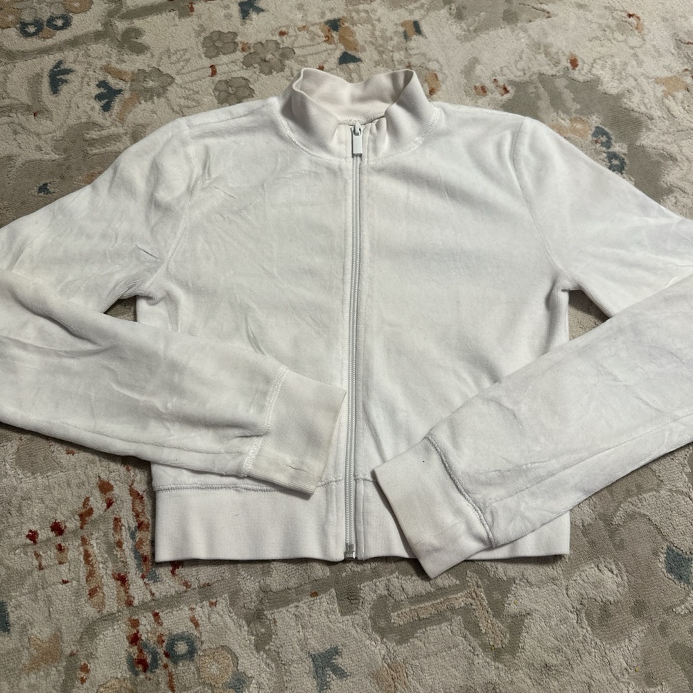 Aritzia cropped tailored velvet sweater